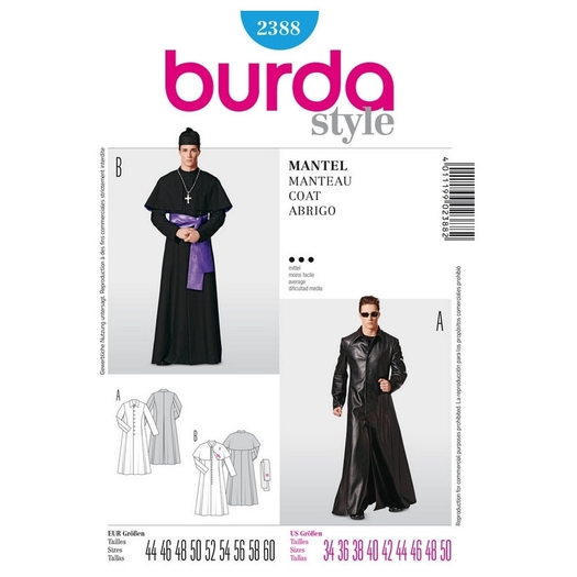 (u'Patron Manteau Matrix / Manteau Pr\xeatre BURDA 2388',)