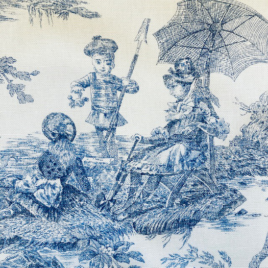 (u"Toile de Jouy HISTOIRE D'EAU Bleu",)