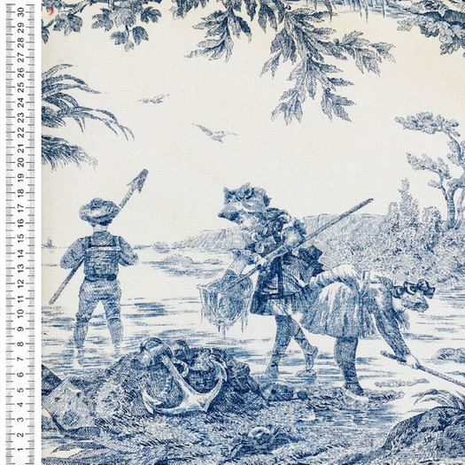 (u"Toile de Jouy HISTOIRE D'EAU Bleu",)