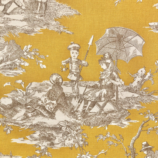 (u"Toile de Jouy HISTOIRE D'EAU Moutarde",)