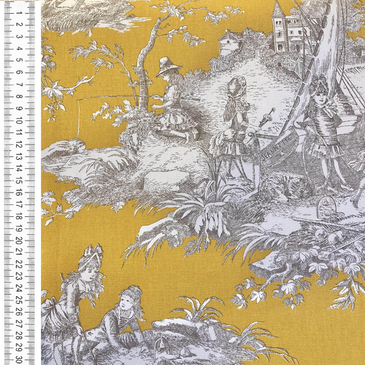 (u"Toile de Jouy HISTOIRE D'EAU Moutarde",)