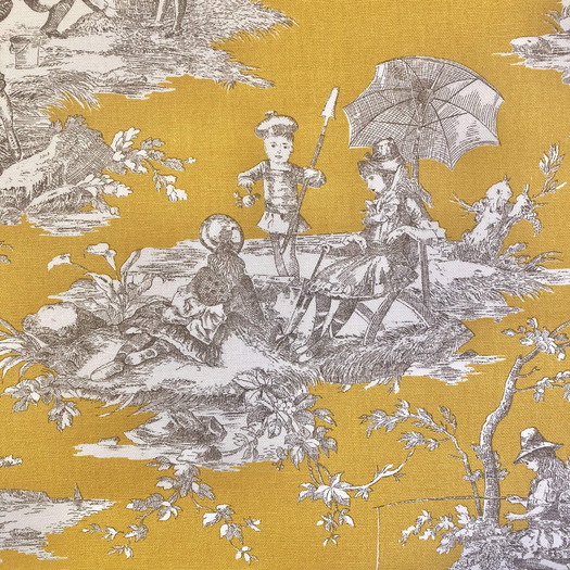 (u"Toile de Jouy HISTOIRE D'EAU Moutarde",)