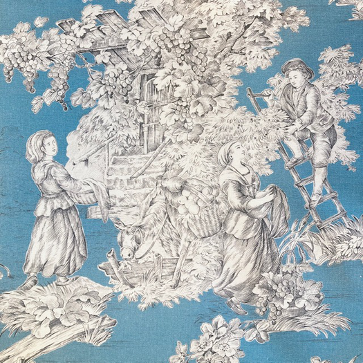 (u'Toile de Jouy PASTORALE Bleu',)